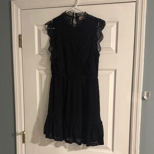 Chic Black Lace Mini Dress